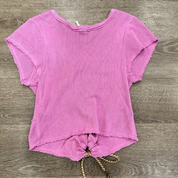 Free People Pink Ruched Crop Top - Picture 7 of 8